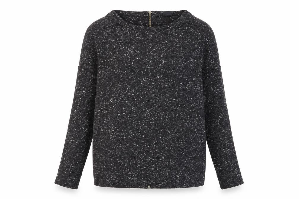 Sparkle & Fade Womens Grey XS Boat Neck Knit Zip Back Jumper
