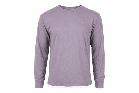 Columbia Men Purple Long Sleeve Cotton Outdoor Graphic Top Size S