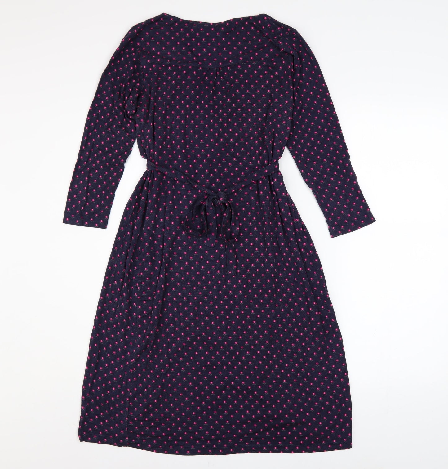 JoJo Maman Bébé Women’s Blue Polka Dot Wrap Midi Maternity Dress S