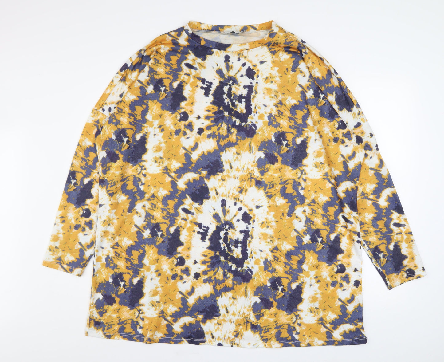 ASOS Design Women's Multicoloured Long Sleeve Tie-Dye Pullover Sweatshirt UK 14 Polyester