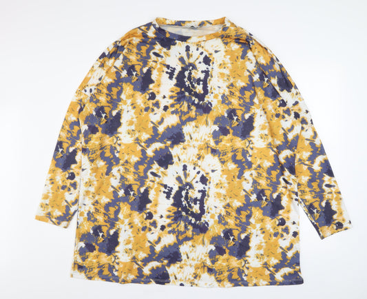 ASOS Design Women's Multicoloured Long Sleeve Tie-Dye Pullover Sweatshirt UK 14 Polyester