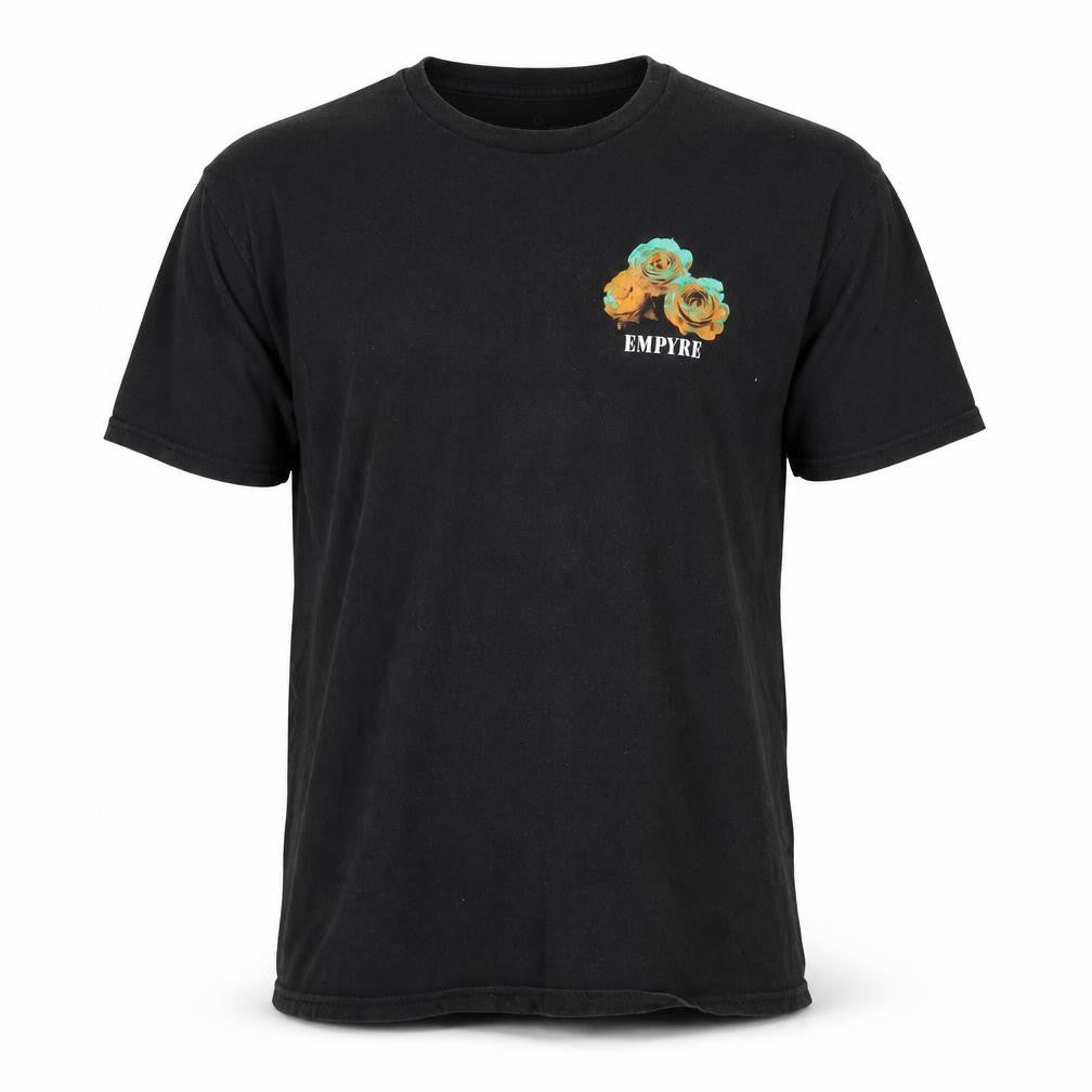 Empyre Men's Black Graphic Rose Print T-Shirt Size M