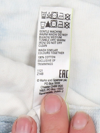 Marks and Spencer Womens Blue Mix Tie-Dye Pullover Sweatshirt Size 10