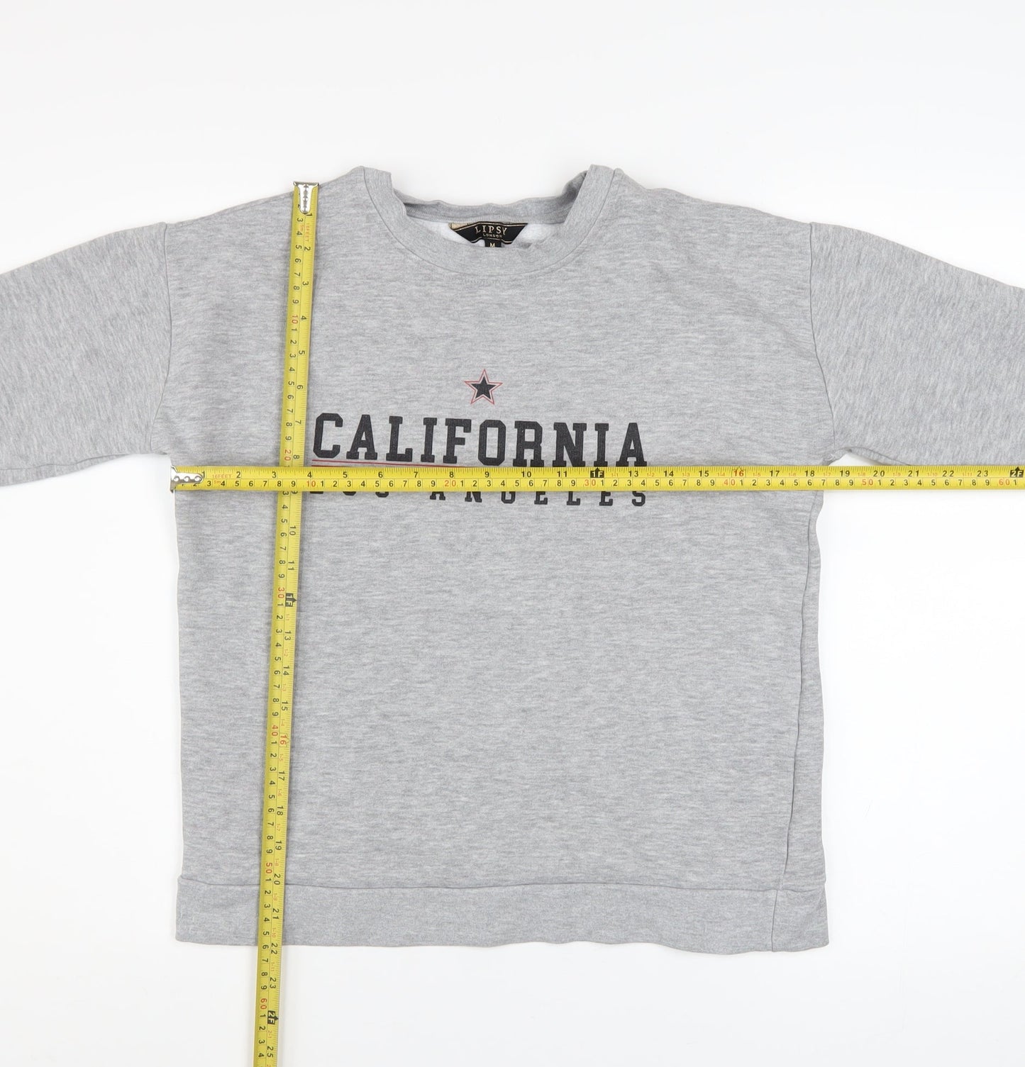 Lipsy London Womens Grey California Los Angeles Cotton Blend Sweatshirt M