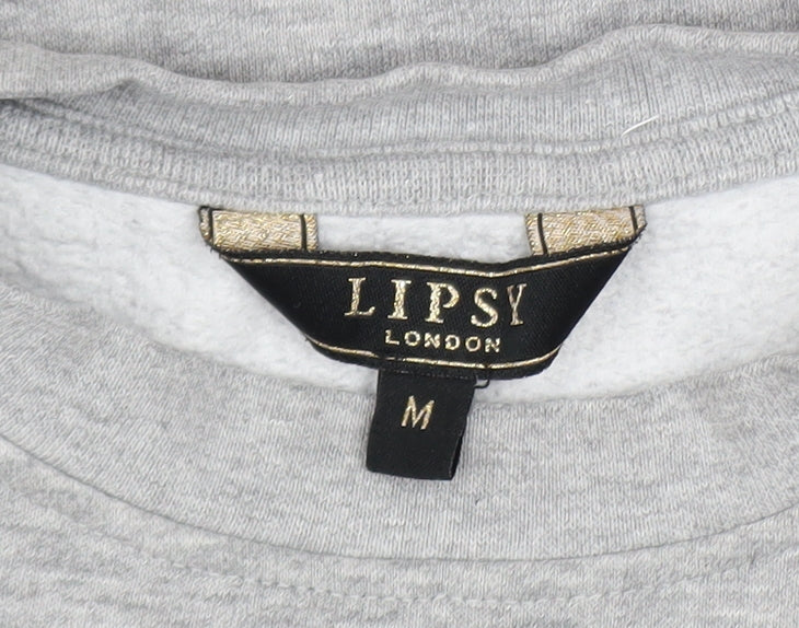 Lipsy London Womens Grey California Los Angeles Cotton Blend Sweatshirt M