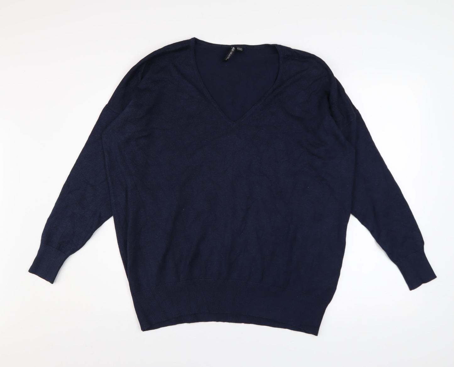 Capsule Womens Blue V-Neck Long Sleeve Pullover Jumper Size 20/22