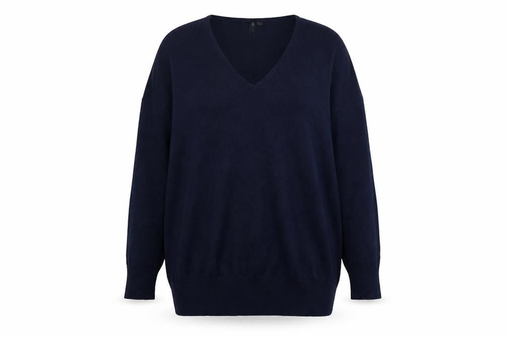 Capsule Womens Blue V-Neck Long Sleeve Pullover Jumper Size 20/22