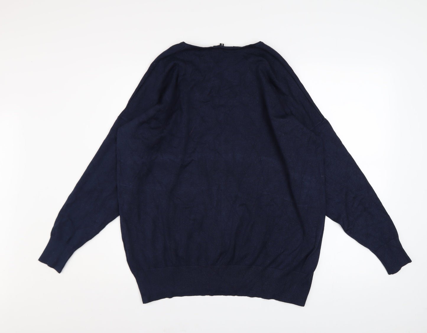 Capsule Womens Blue V-Neck Long Sleeve Pullover Jumper Size 20/22