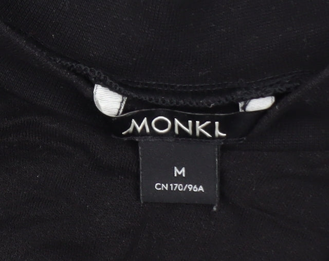 Monki Women Black Size 12 T-Shirt Dress 3/4 Sleeve Cotton Stretch