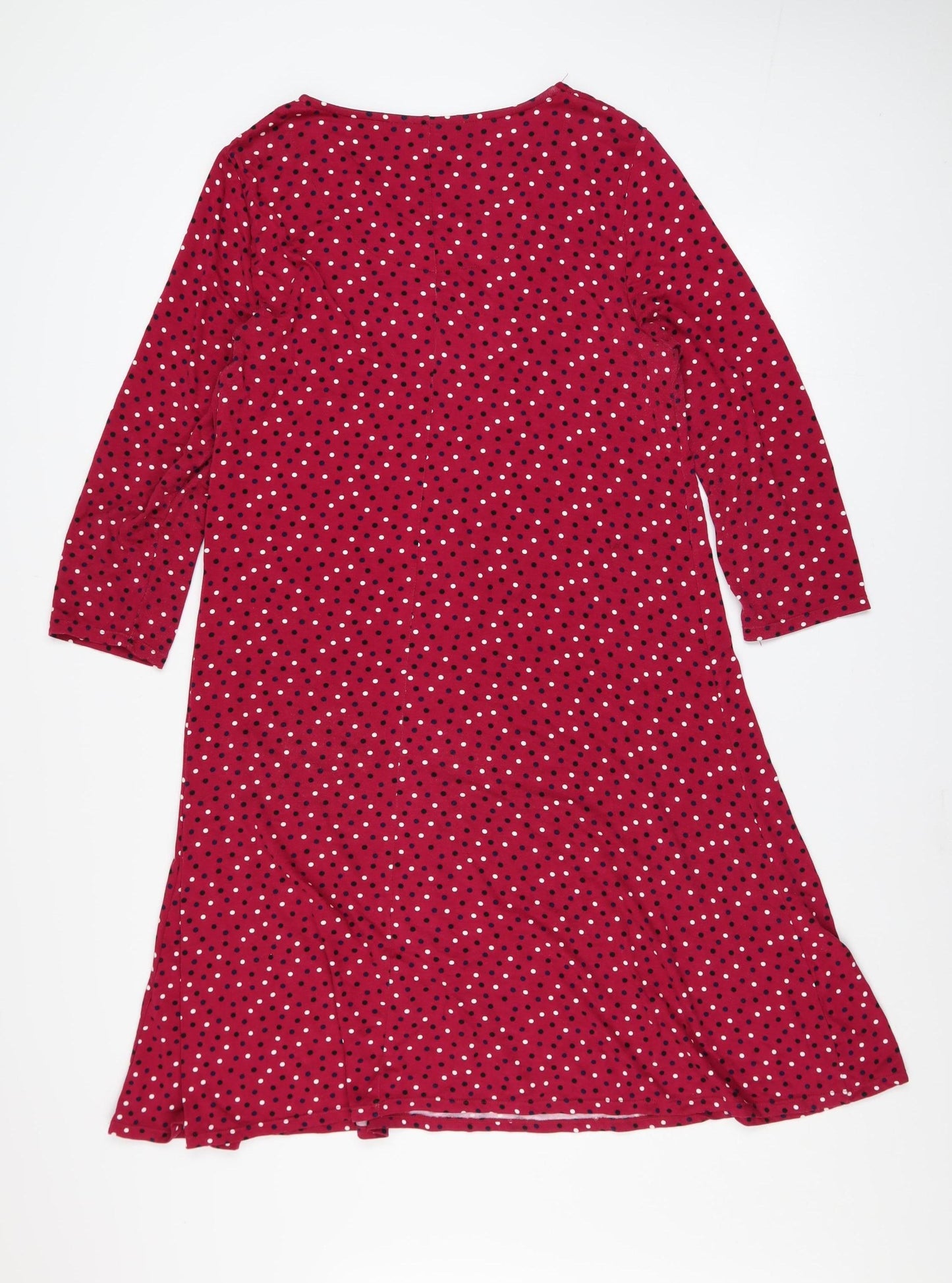 Bonmarché Women’s Red Polka Dot A-Line Knee Length Dress Size 12
