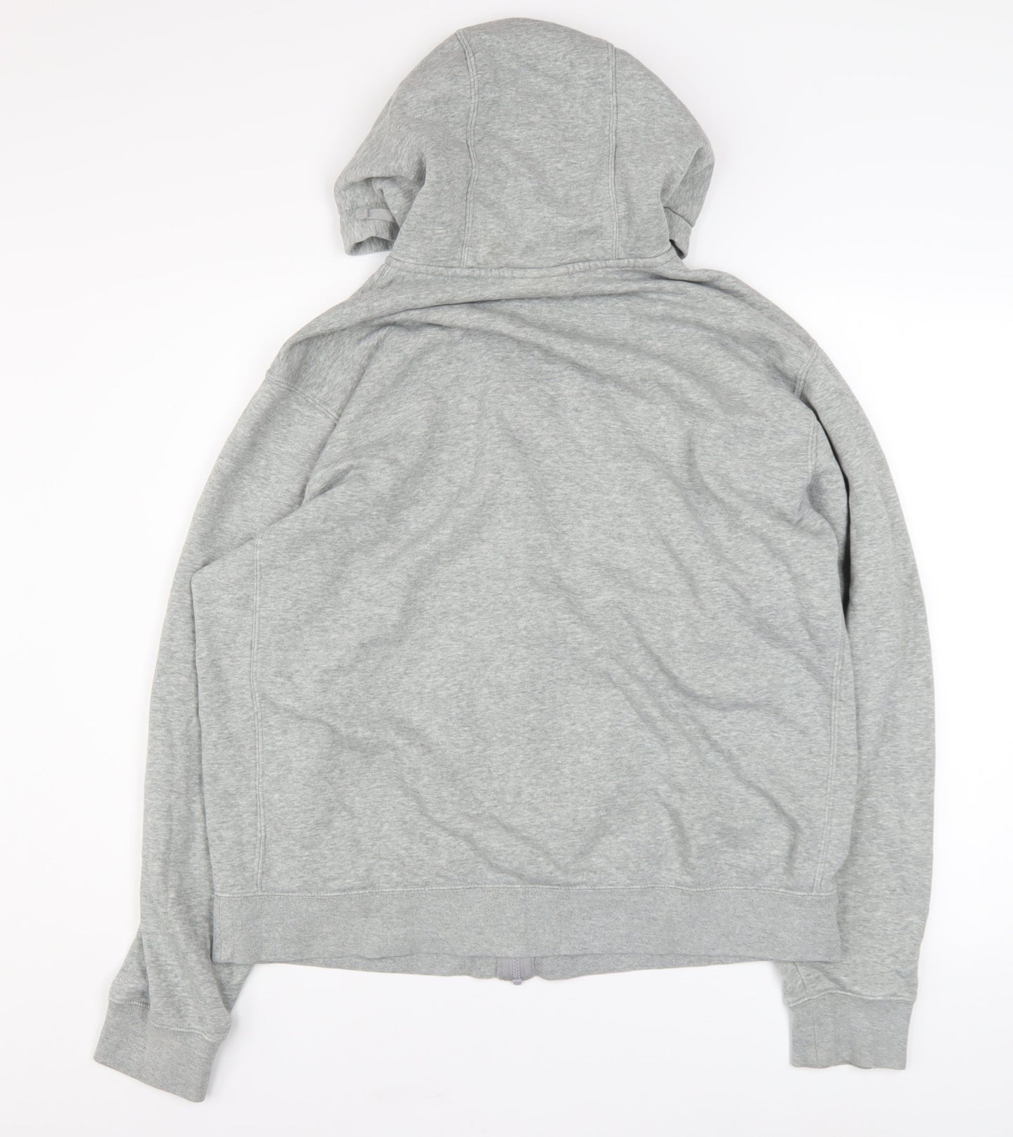 Nike Men's Grey Full Zip Hoodie Size L Cotton Blend Sweatshirt