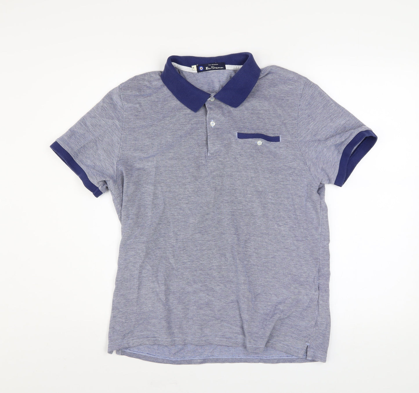Ben Sherman Men's Blue Cotton Polo Shirt Size M