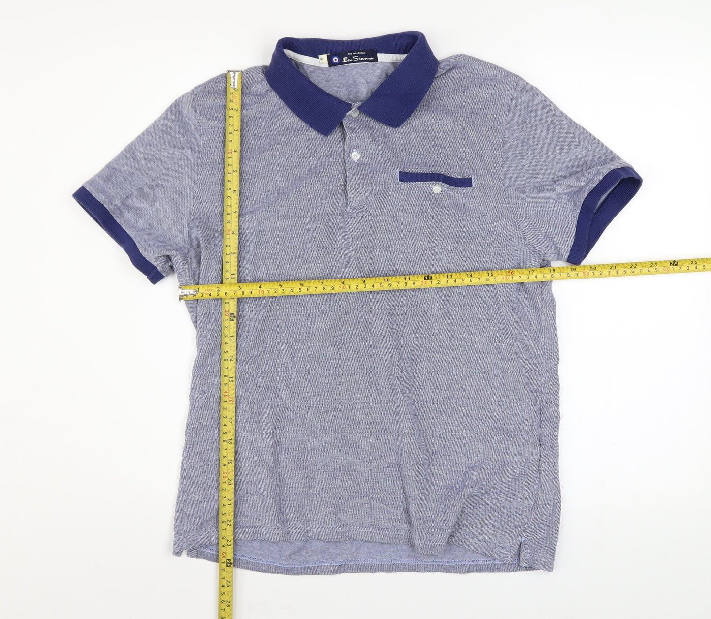 Ben Sherman Men's Blue Cotton Polo Shirt Size M