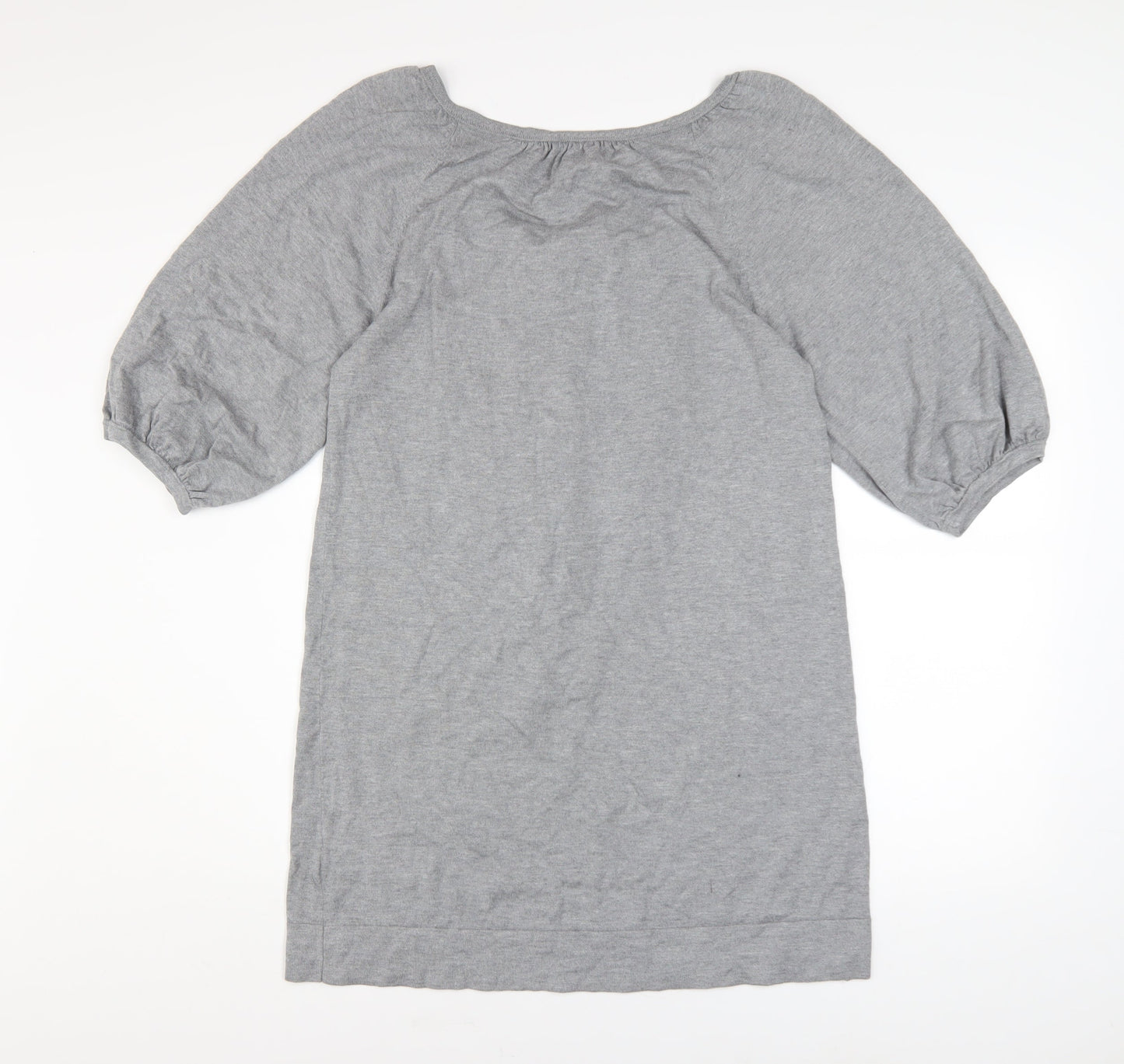 Coast Women Grey Size 14 Ruffle Front Shift Dress