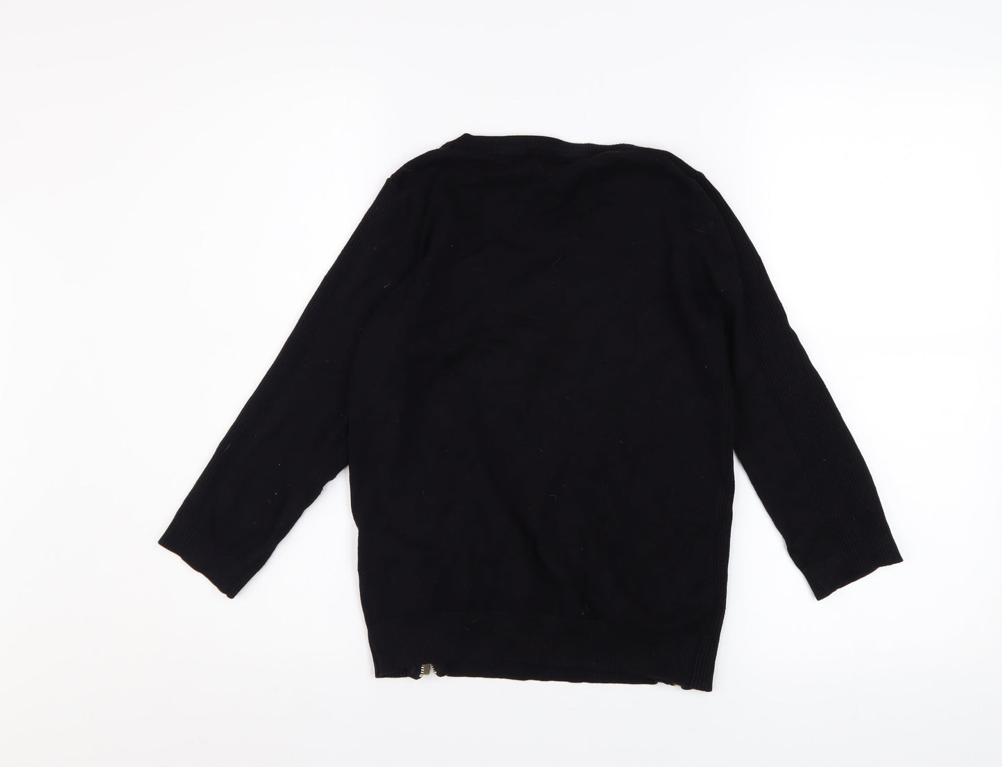 Red Herring Women’s Black Zip Hem Crew Neck Jumper Size 10