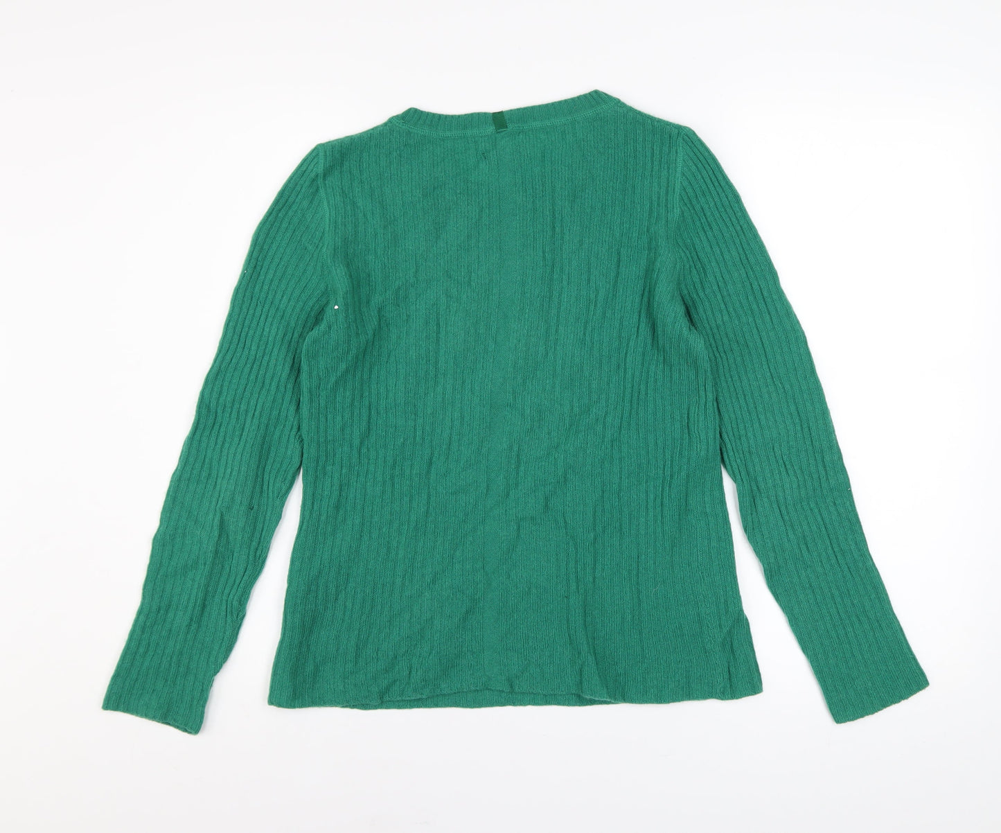 Jigsaw Women Green Cashmere Crew Neck Long Sleeve Pullover Jumper M