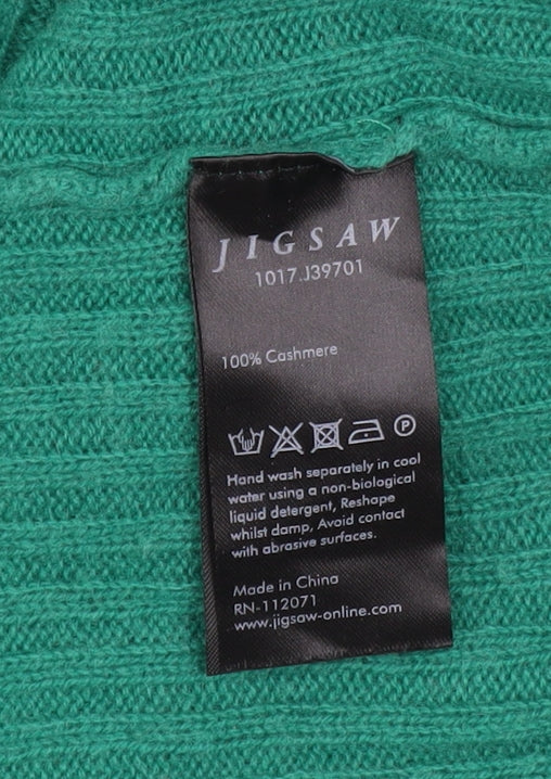 Jigsaw Women Green Cashmere Crew Neck Long Sleeve Pullover Jumper M