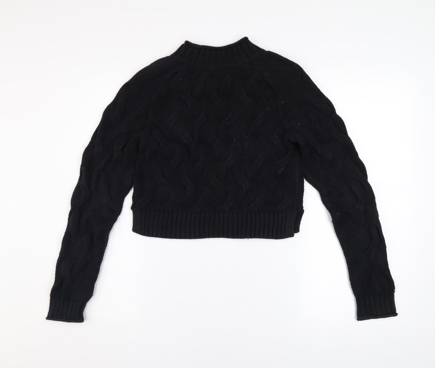 Banana Republic Womens Black XS Cable Knit Cotton Jumper