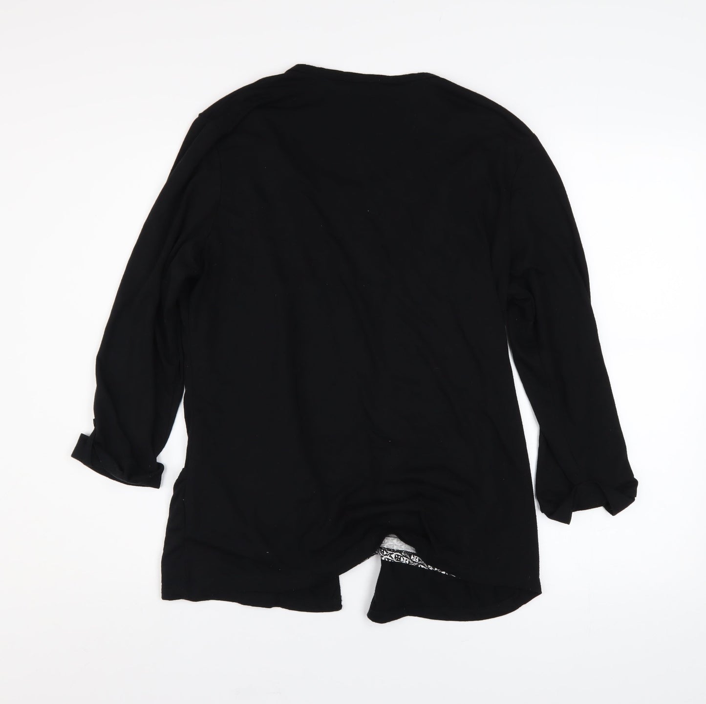 Max Women’s Black Tunic Blouse Size 18 Long Sleeve Geometric Summer Top