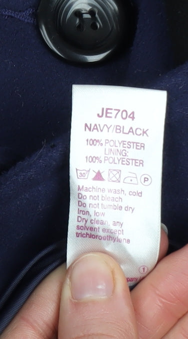 SimplyBe Women's Blue & Black Pea Coat Size 18 Classic Mid-Length