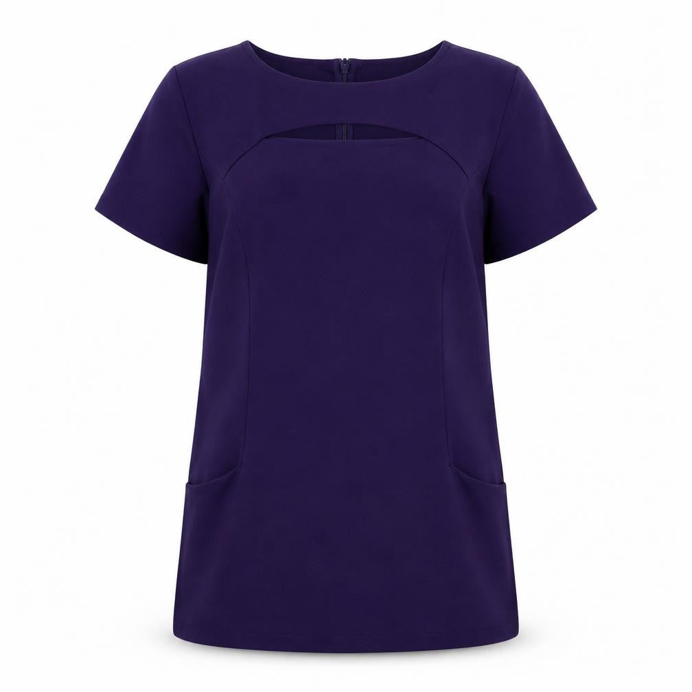 Simon Jersey Women Purple Size 16 Tunic Blouse Workwear Top