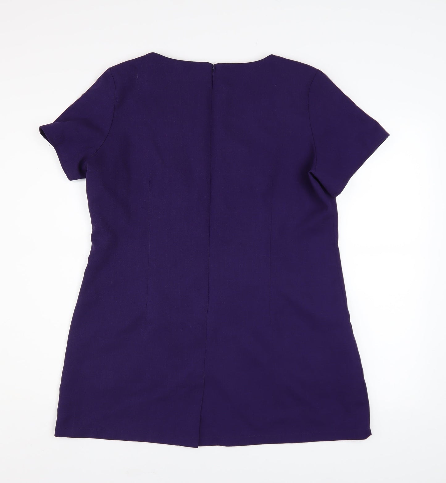Simon Jersey Women Purple Size 16 Tunic Blouse Workwear Top