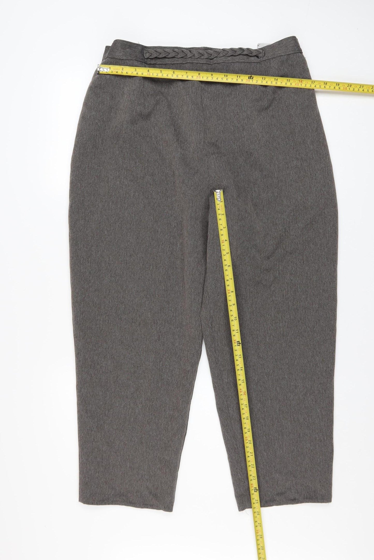 Berkertex Women’s Grey Herringbone Trousers Size 20 Straight Fit