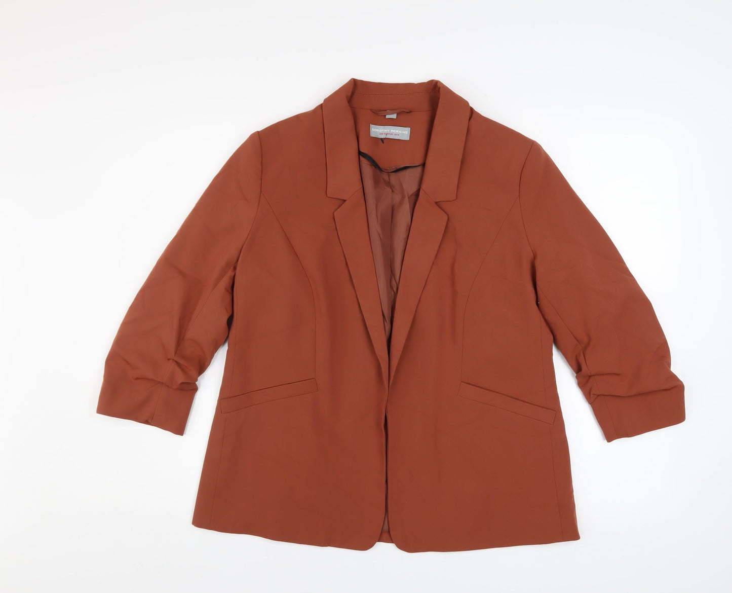 Dorothy Perkins Women’s Brown Blazer UK 12 3/4 Sleeve Lined Jacket