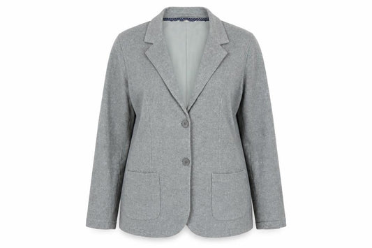 Mantaray Women Grey Cotton Blend Blazer Jacket Size 18