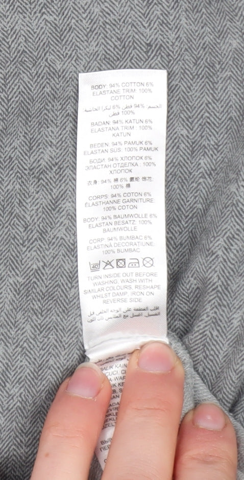 Mantaray Women Grey Cotton Blend Blazer Jacket Size 18