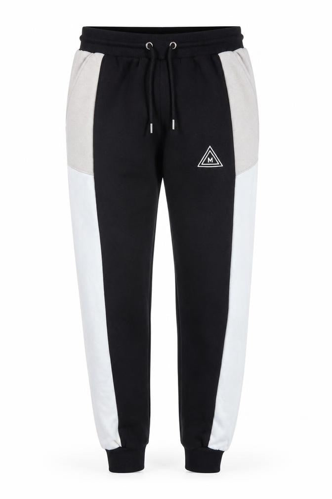 MAN Men's Black Colourblock Jogger Trousers XS Regular Fit