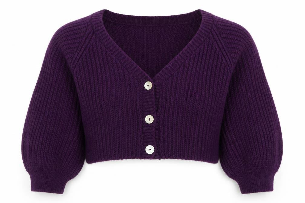 Nasty Gal Women’s Purple Chunky Knit Button Cardigan Size L