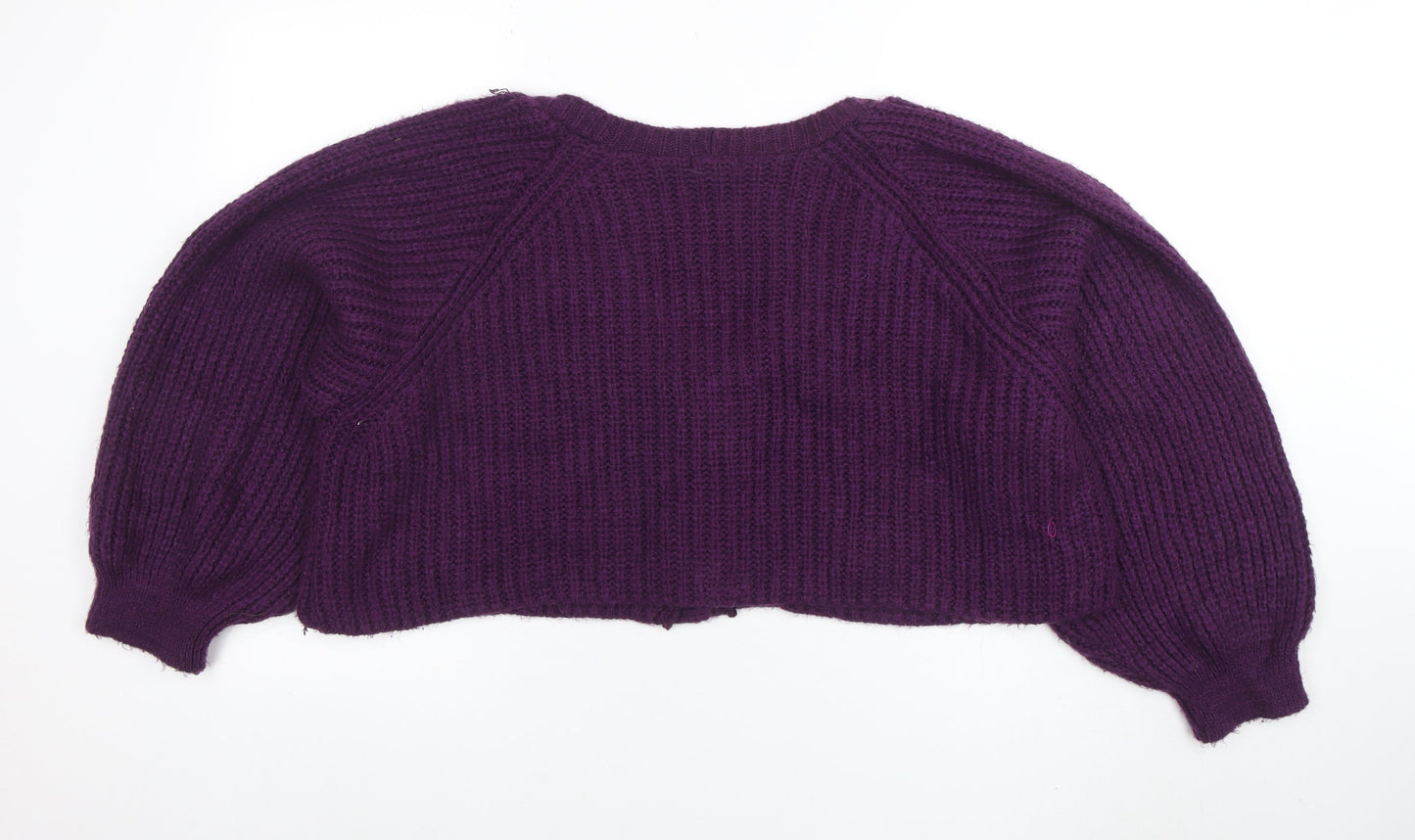 Nasty Gal Women’s Purple Chunky Knit Button Cardigan Size L