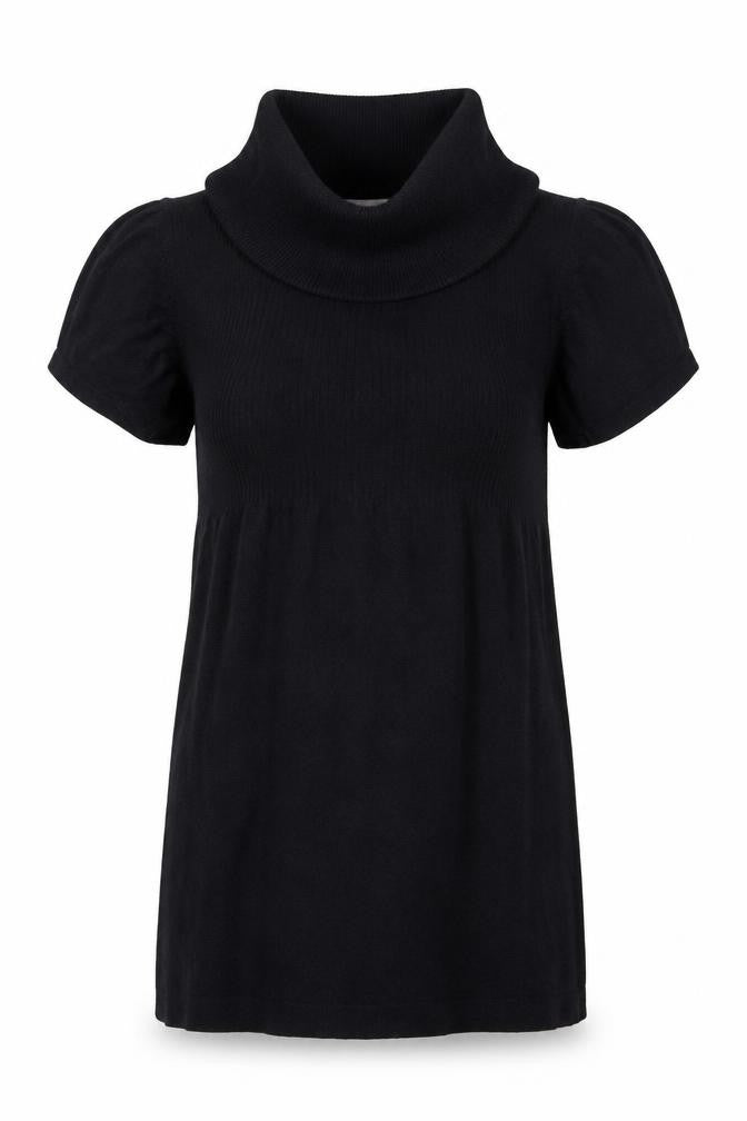 Vero Moda Women Black XS Roll Neck Short Sleeve Sweater Dress