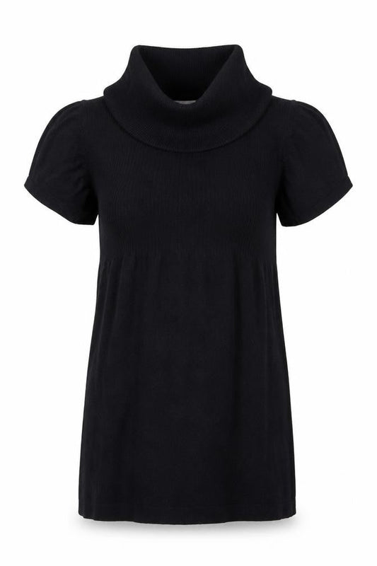 Vero Moda Women Black XS Roll Neck Short Sleeve Sweater Dress