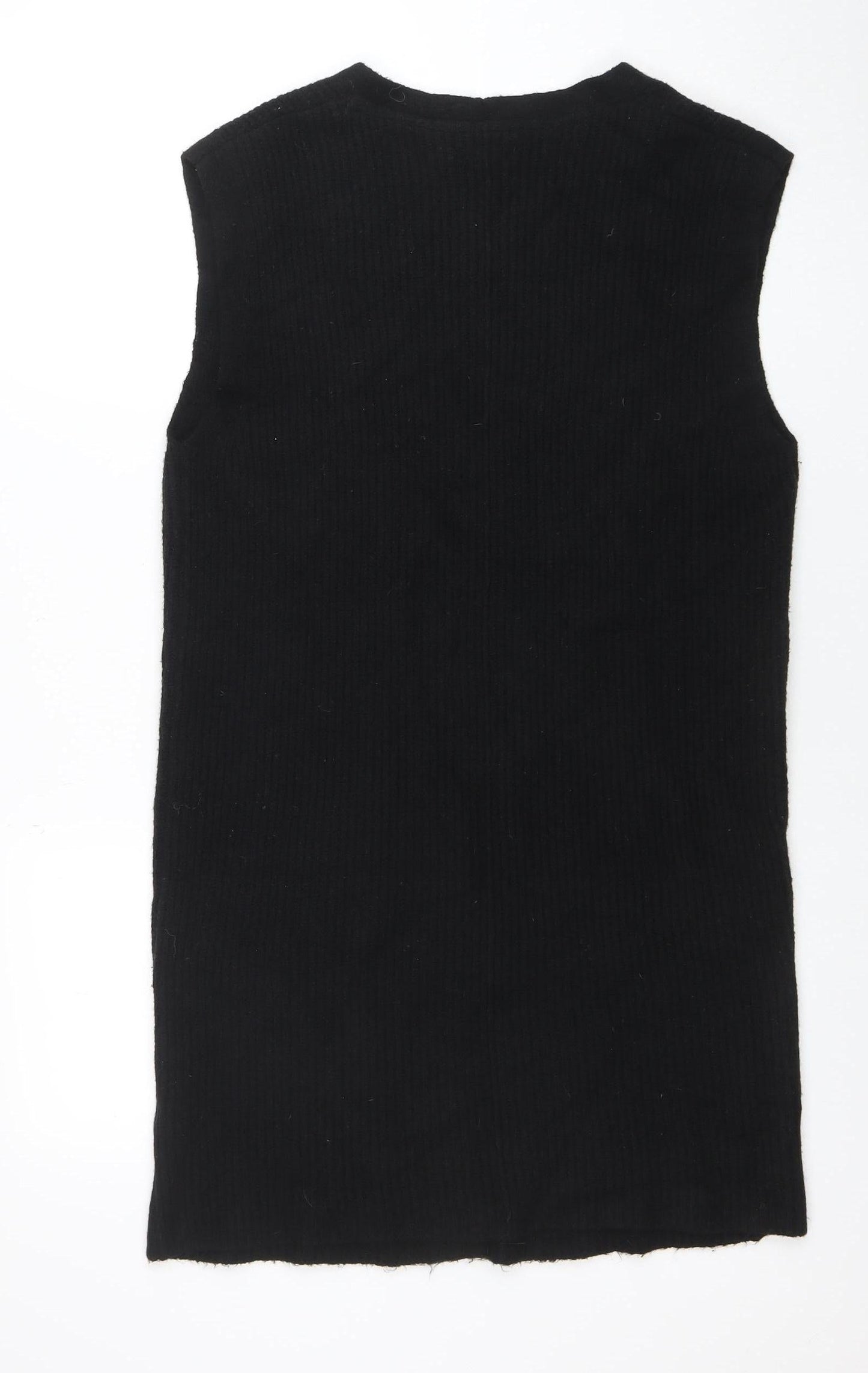 Fat Face Women's Black Sleeveless Cardigan Knit Vest Size S