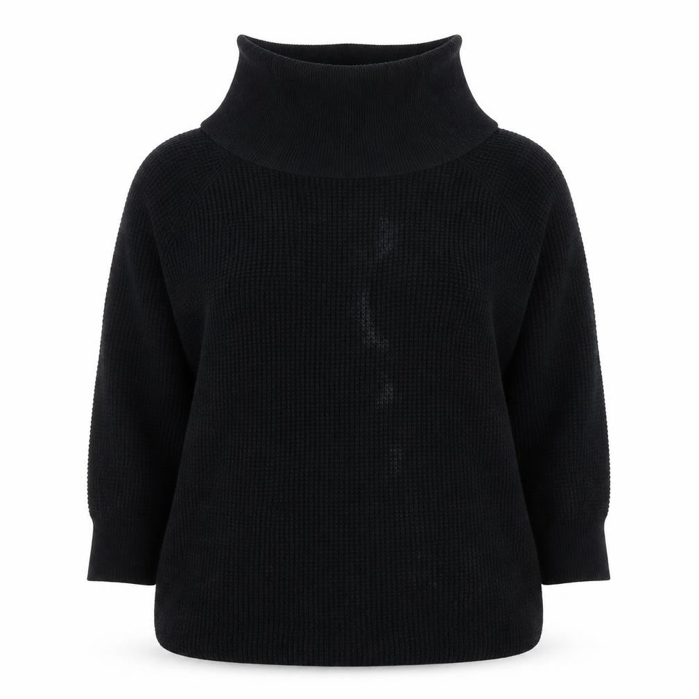 Michael Kors Women's Black Cowl Neck Chunky Knit Pullover Jumper XL