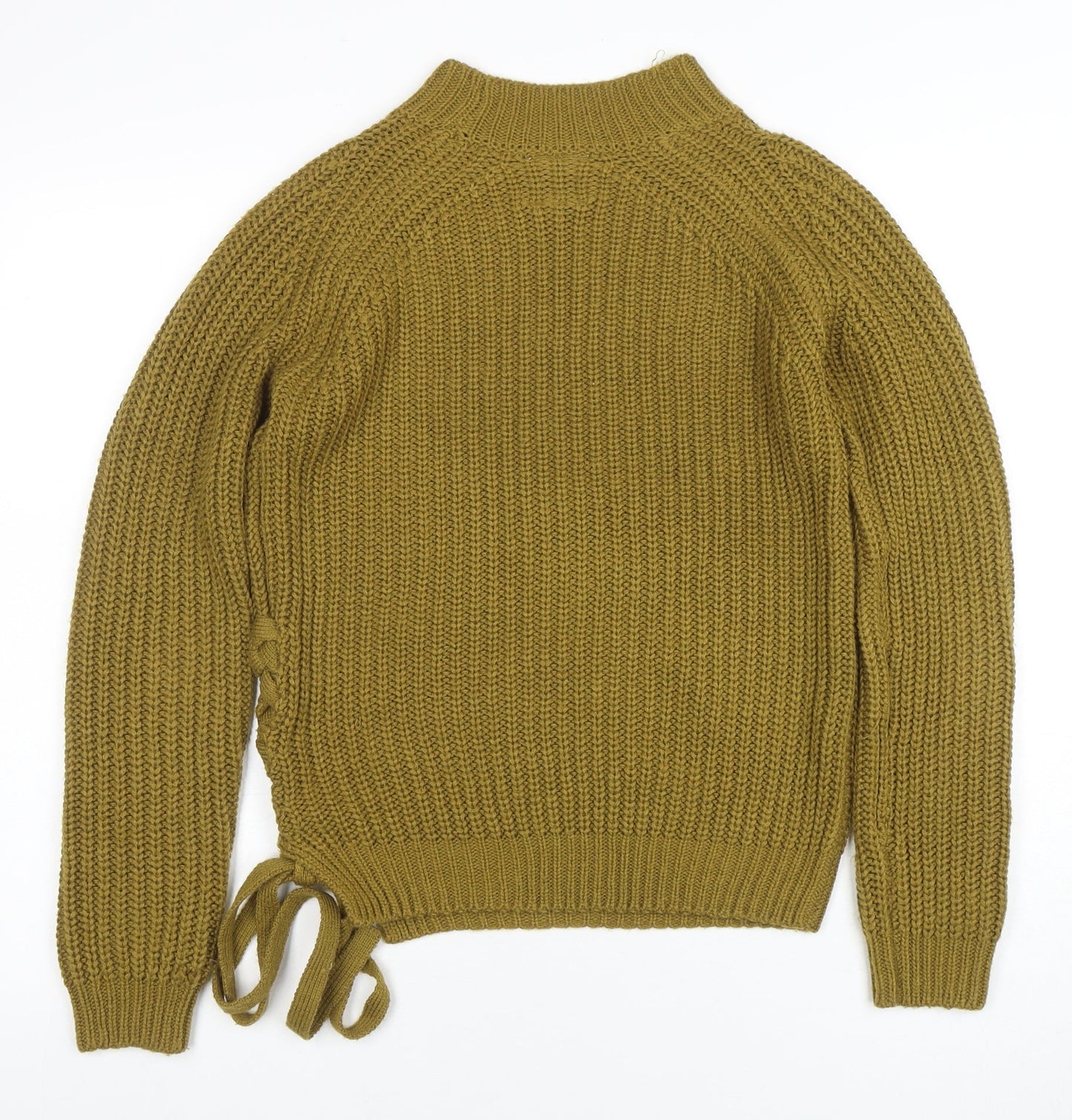 Vero Moda Women’s Green Chunky Knit High Neck Pullover Jumper M