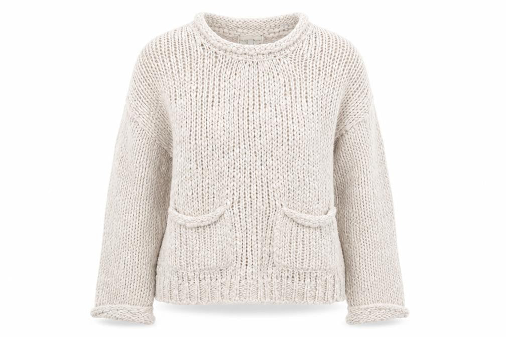 New Look Women's Beige Chunky Knit Crew Neck Jumper Size M