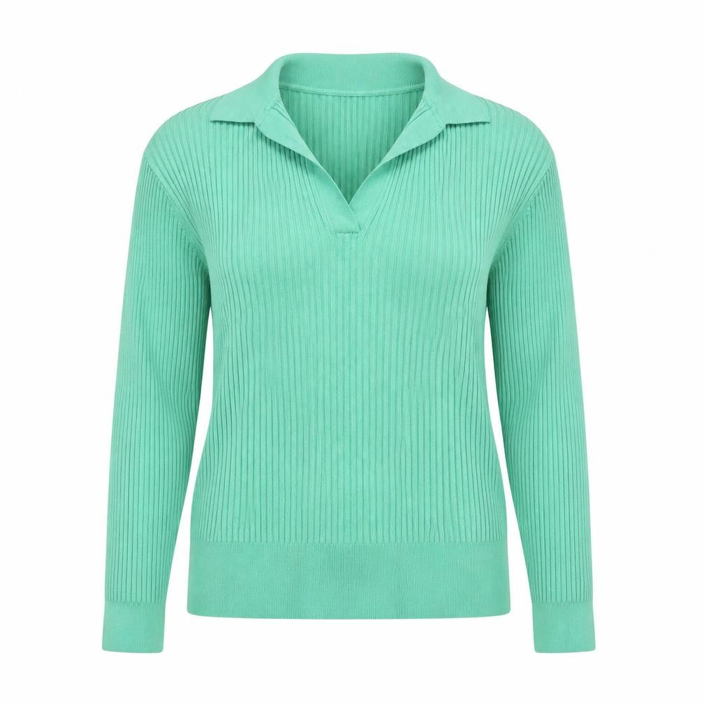 Marks & Spencer Women’s Green Collared Knit Long Sleeve Top Size 16