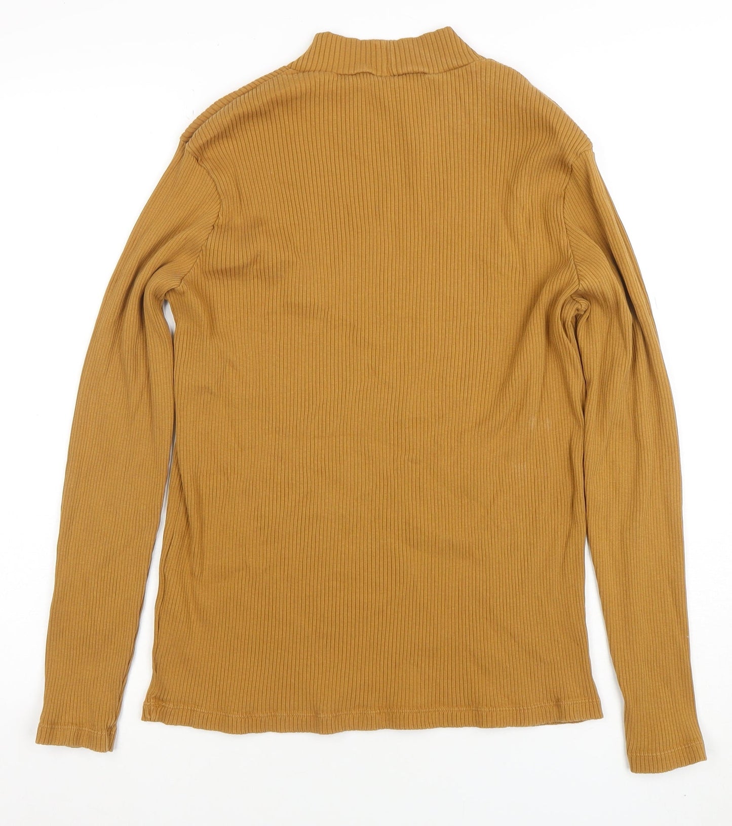 Uniqlo Women’s Brown Ribbed Mock Neck Long Sleeve Top XL