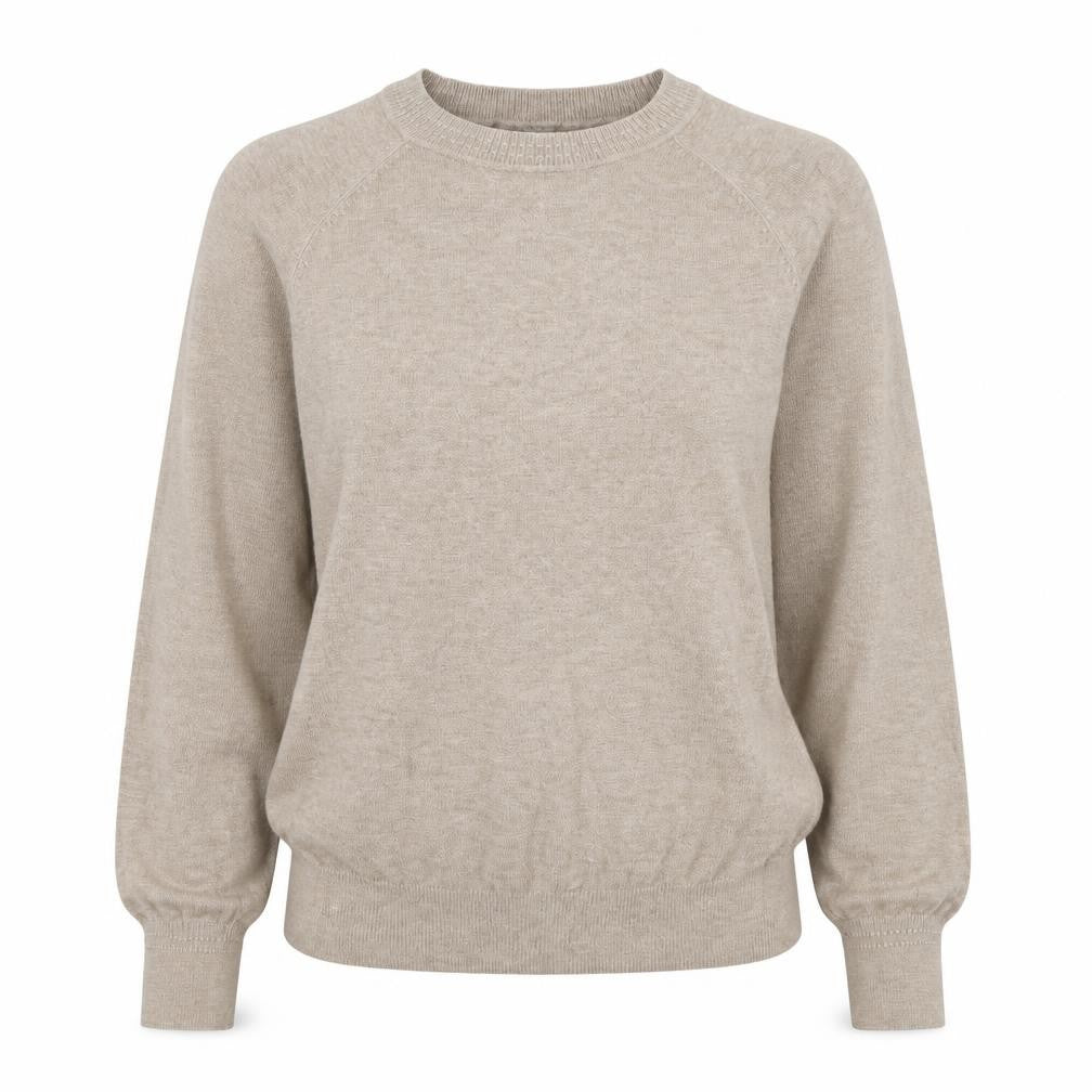 River Island Women’s Beige Knit Long Sleeve Crew Neck Top XS