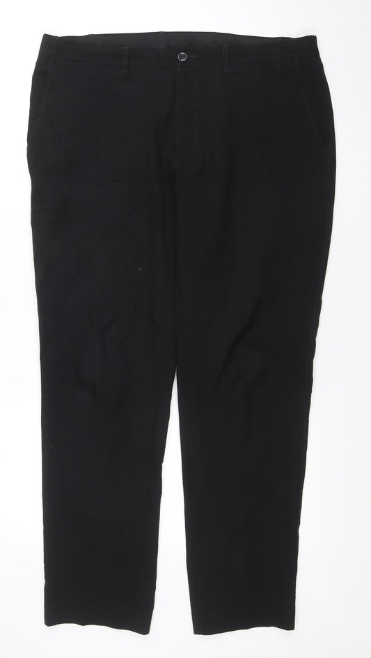 Marks and Spencer Men's Black Slim Fit Dress Trousers 38x31