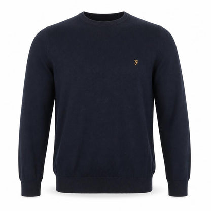 Farah Men's Blue Cotton Crew Neck Pullover Jumper M