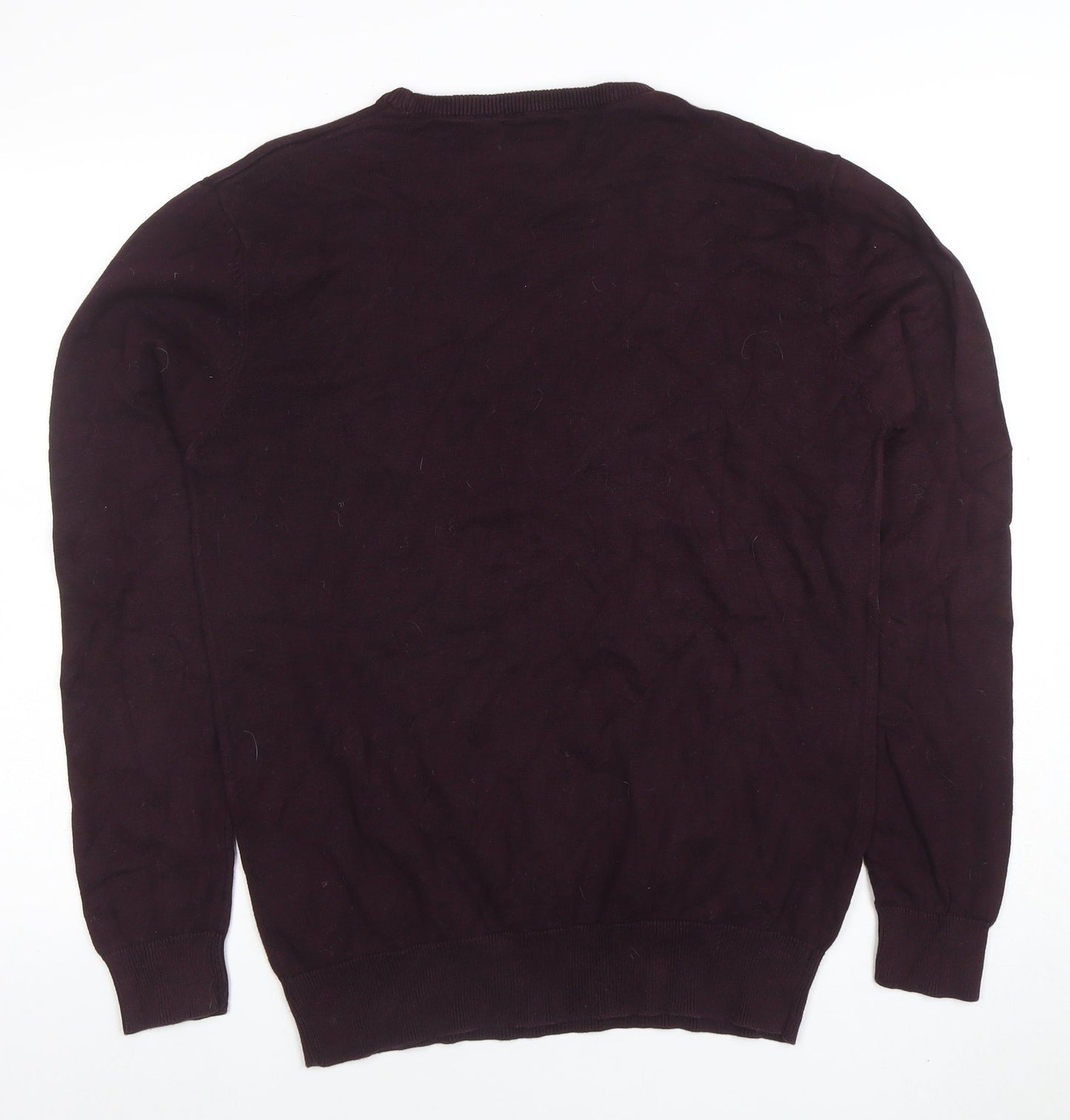 Brave Soul Men's Brown Cotton Crew Neck Jumper Size L