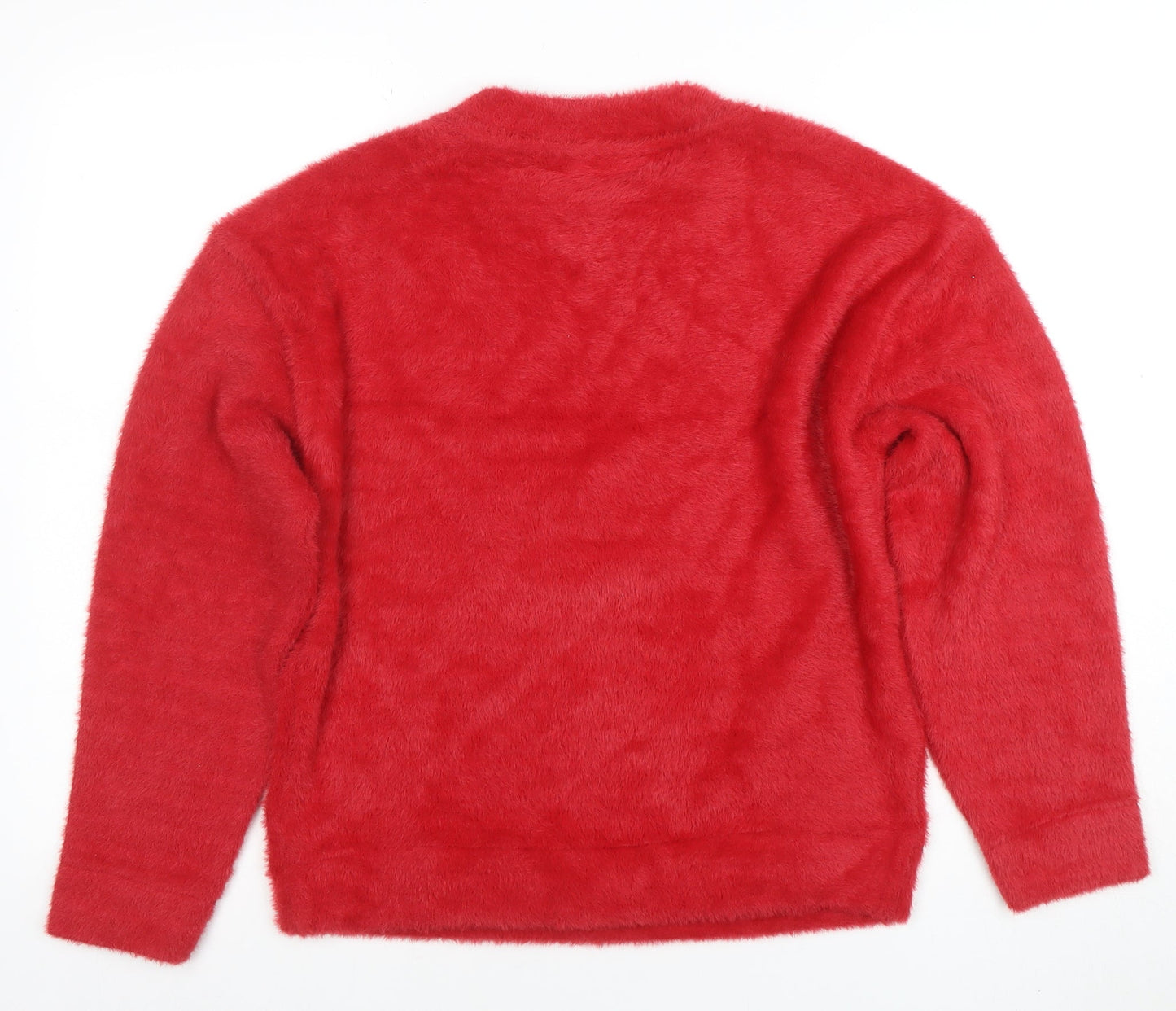 Marks and Spencer Women’s Red Fuzzy Knit Pullover Jumper XS