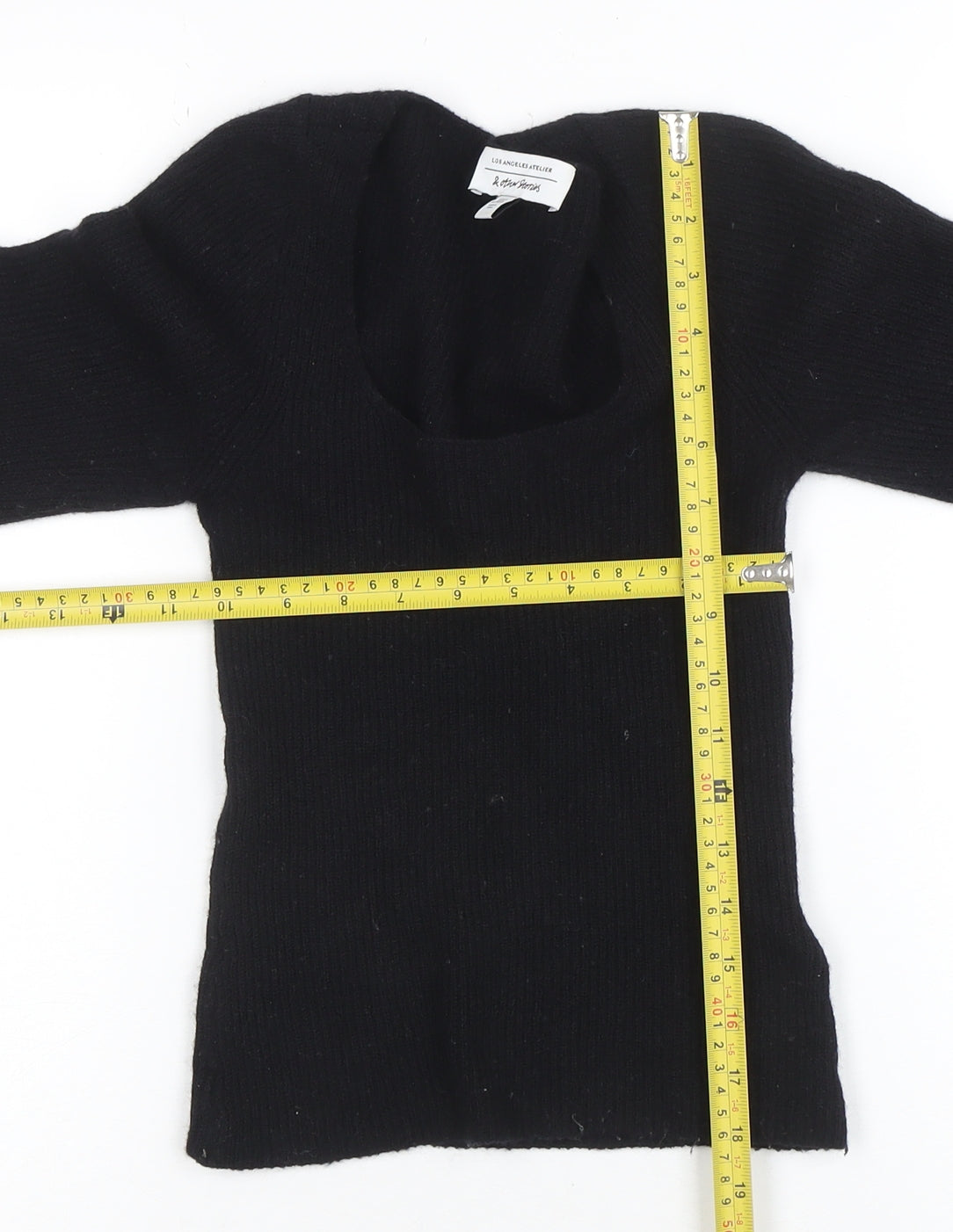 Aritzia Women Black Wool Blend Scoop Neck Long Sleeve Jumper Size S