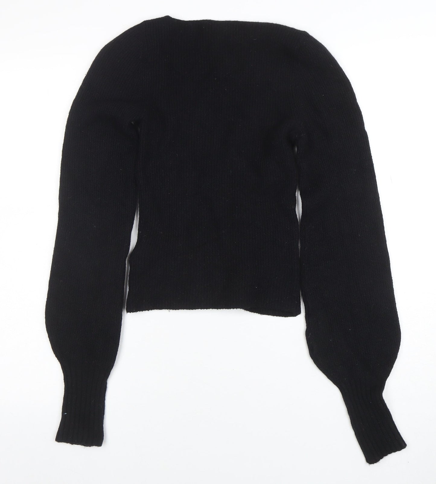 Aritzia Women Black Wool Blend Scoop Neck Long Sleeve Jumper Size S