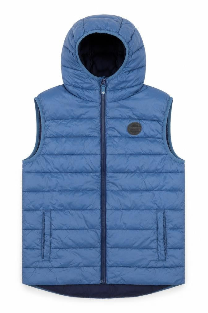 Next Boys Blue Hooded Puffer Waistcoat 16 Years Nylon Lightweight Vest