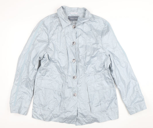 White Label Women's Grey Cotton Blend Mid-Length Casual Jacket Size 24